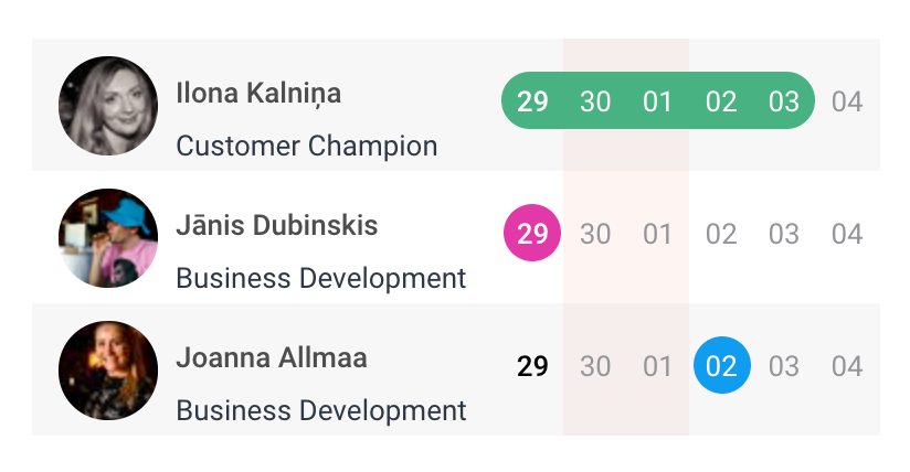 Self-service shared company calendar in Sage HR