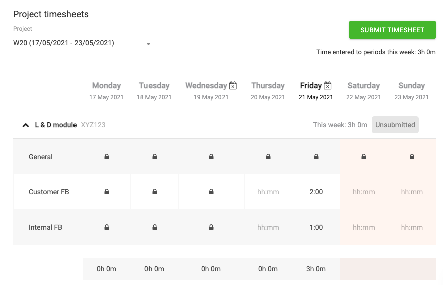 Project timesheets in Sage HR